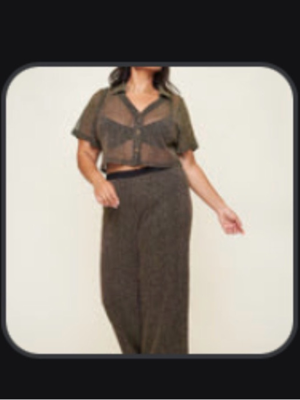 NWT What Lo Wants Metallic Button Down Crop in Black & Gold